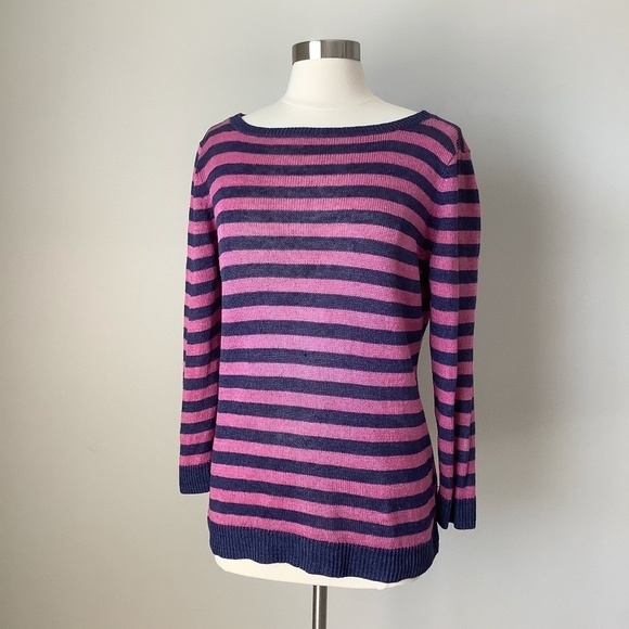 Talbots Linen Long Sleeve Shirt Top L - Picture 5 of 16